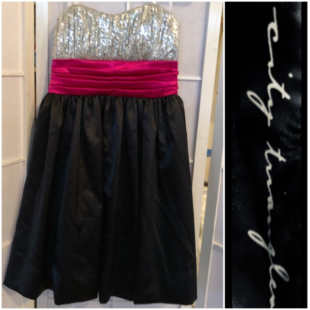 City triangles strapless short party dress